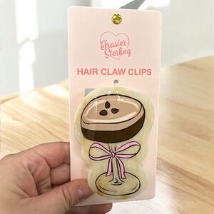 Espresso Martini Hair Claw Clip Pink Bow Frasier Sterling  NEW 🎀☕️